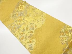 七宝に華紋・草花模様織出し全通袋帯
